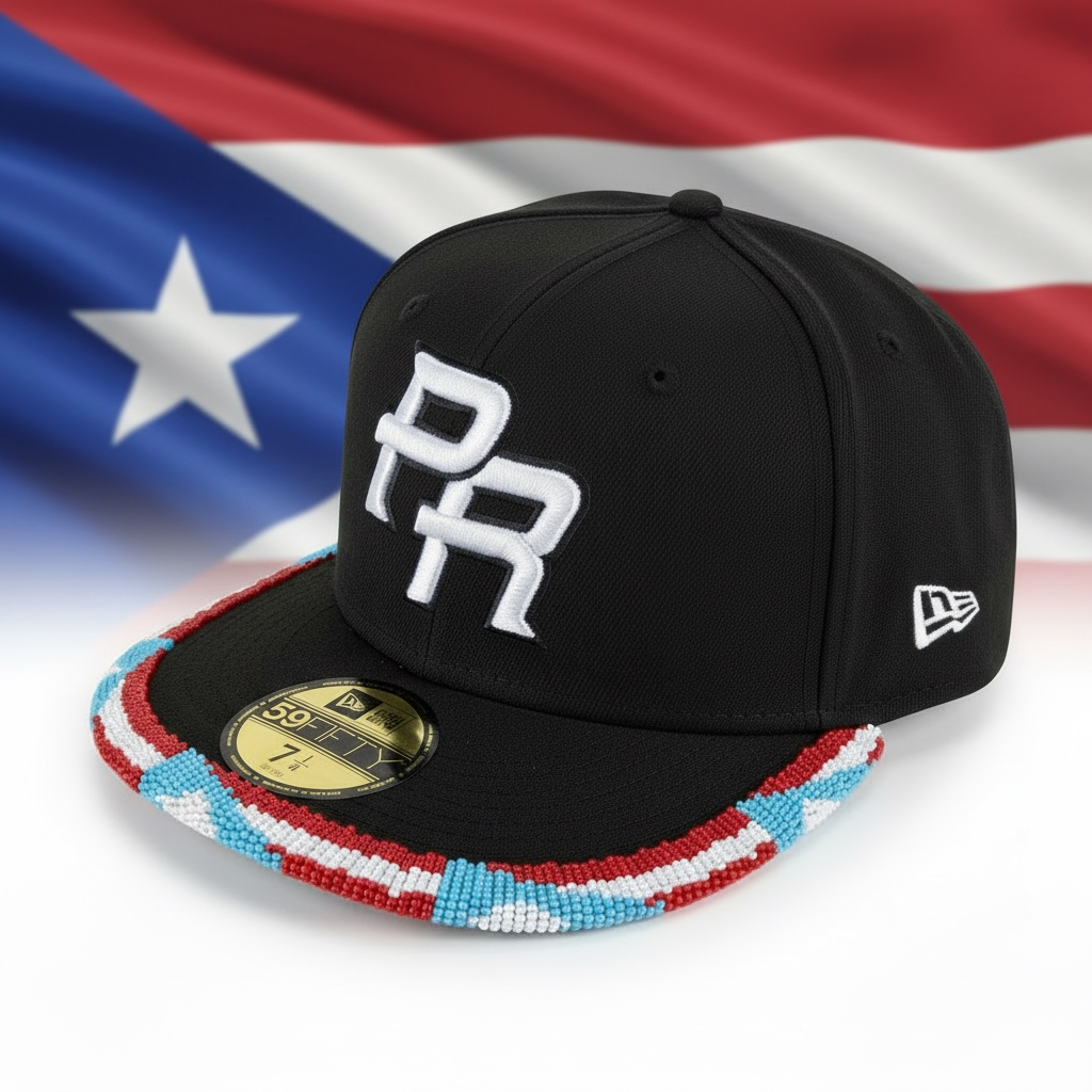 Puerto Rico Baseball Cap (beaded) Azul Clarito
