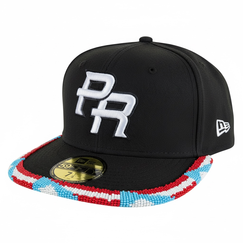 Puerto Rico Baseball Cap (beaded) Azul Clarito