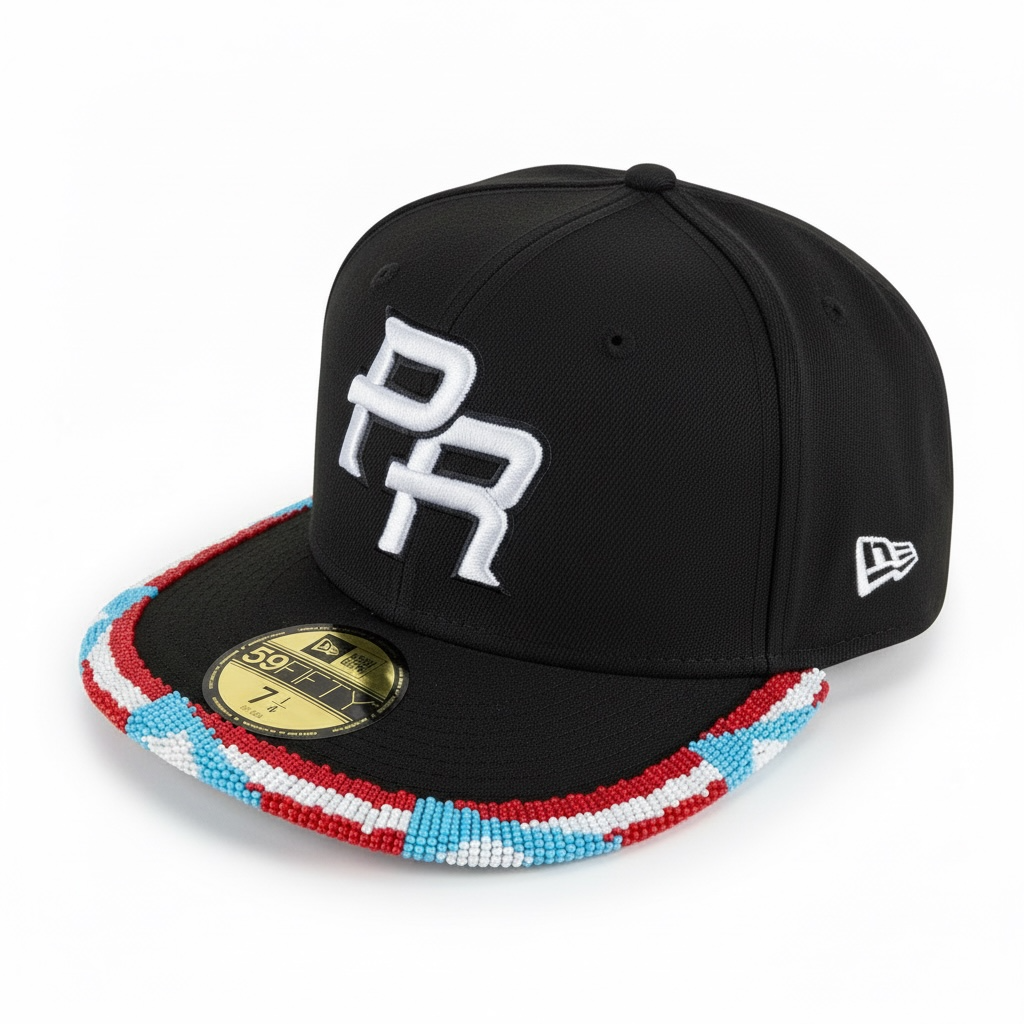 Puerto Rico Baseball Cap (beaded) Azul Clarito