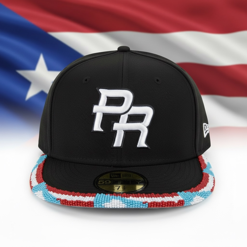 Puerto Rico Baseball Cap (beaded) Azul Clarito